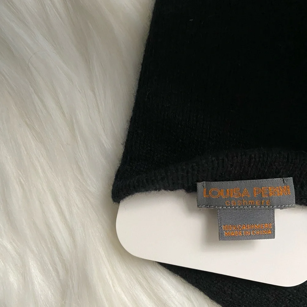 NWT 100% Cashmere Black Soft Cozy Gloves